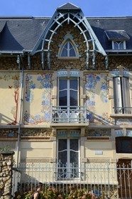 France, Meurthe-et-Moselle (54), Nancy, rue Félix Faure, maison de lotissement Art Nouveau de l'architecte Cesar Pain, villa Les Clématites