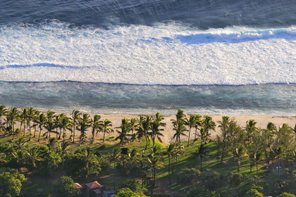 France, Reunion Island (French overseas department), southern coast, Grande Anse beach (aerial view)