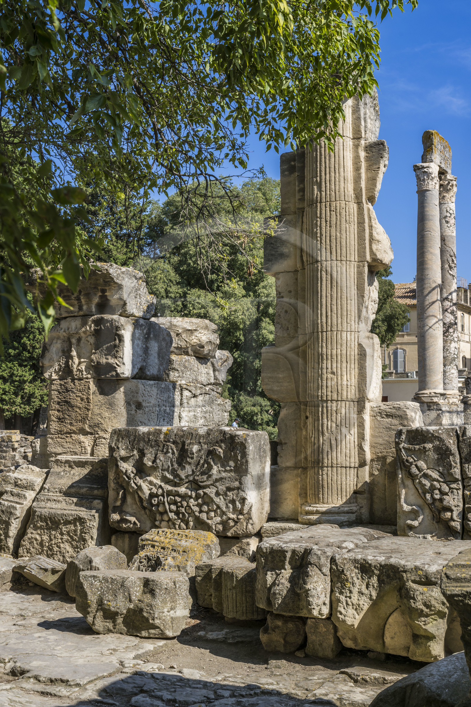 France, Bouches du Rhone, Arles, the ancient theatre of the 1st century BC, listed as World heritage by UNESCO