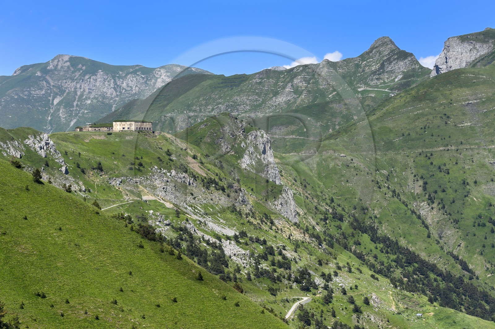 France, Alpes-Maritimes, the Central Fort at the Col (pass) de Tende (1871m), fortifications built by the Italians in 1881
