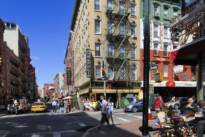 Etats-Unis, New York, Manhattan, le quartier de Little Italy, restaurant de Mulberry Street