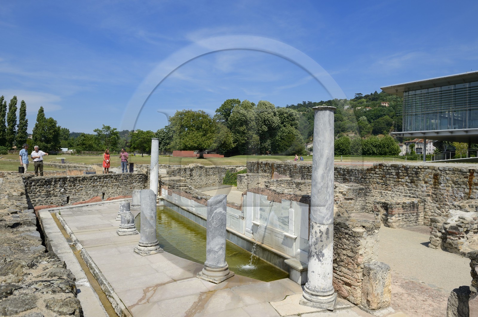 France, Rhone, Lyon, Saint Romain en Gal, the Gallo-Roman Museum of Saint-Romain-en-Gal archaeological site, the Wrestlers baths latrines