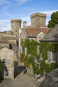 France, Aveyron, Causses and the Cévennes, cultural landscape of Mediterranean agro-pastoralism, listed as World Heritage by UNESCO, La Couvertoirade, labelled Les Plus Beaux Villages de France (The Most Beautiful Villages of France), fortified village on the Larzac plateau