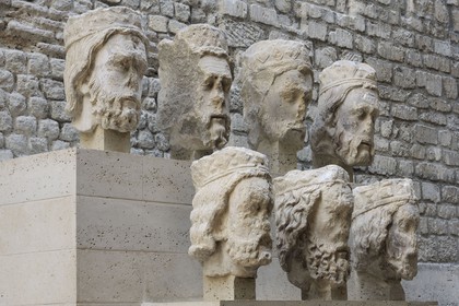 France, Paris (75), musée du Moyen-Age, ancien hôtel de Cluny, têtes des rois de Judas provenant de la Galerie des Rois de Notre-Dame