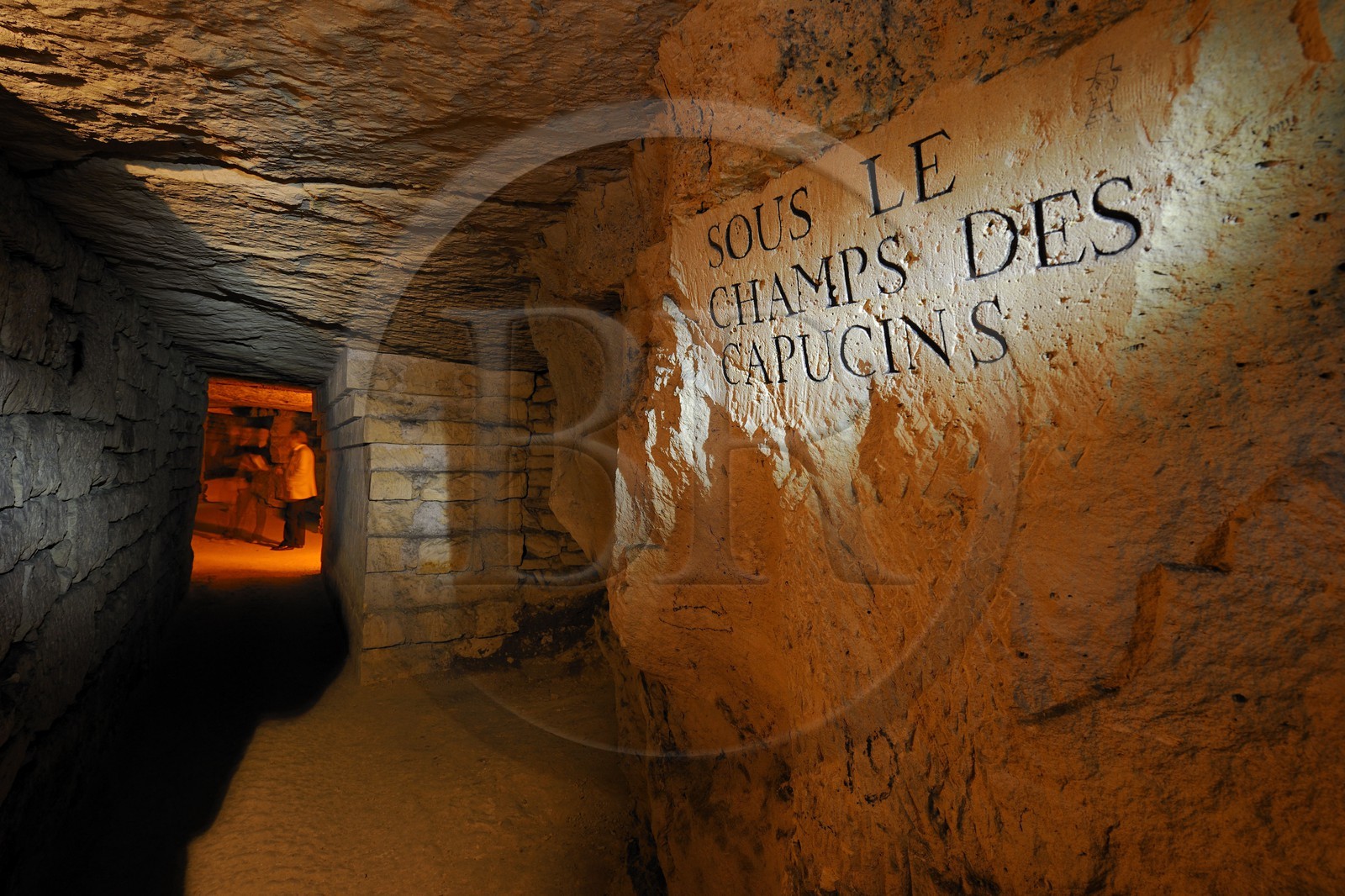 France, Paris (75), la carrière des Capucins sous l'hopital Cochin, nom des anciennes rues en surface