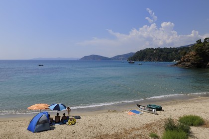 France, Var (83), Le Rayol-Canadel-sur-Mer, Domaine du Rayol, Jardin des Méditerranées, propriété du Conservatoire du Littoral, mention obligatoire, plage du départ du jardin marin
