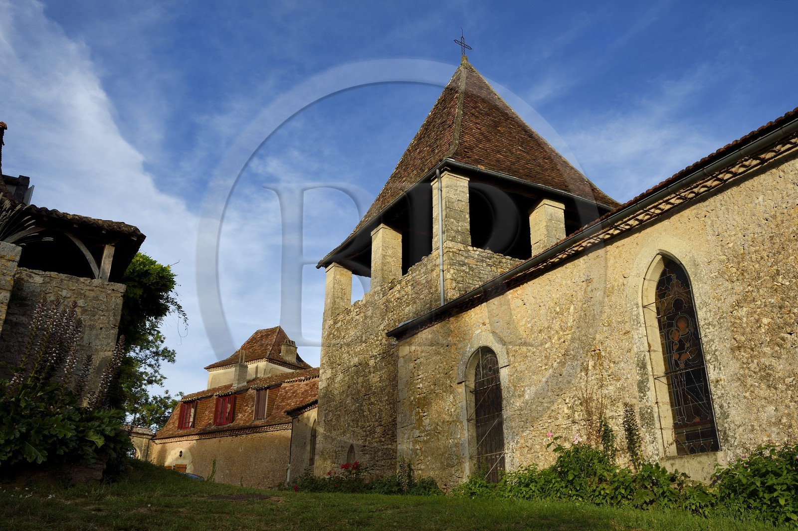 France, Dordogne (24), Périgord Noir, vallée de la Dordogne, Limeuil, labellisé Les Plus Beaux Villages de France, l'église.Sainte-Catherine