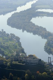 France, Eure (27), Les Andelys, Château-Gaillard, forteresse du XIIe siècle construite par Richard Coeur de Lion (vue aérienne)