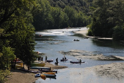 France, Hérault (34), vallée de l' Orb à Roquebrun, descente en canoë-kayak de la rivière Orb