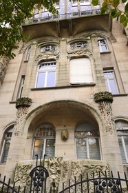 France, Bas-Rhin (67), Strasbourg, quartier de la Neustadt datant de la periode allemande, immeuble Jugendstil au 56 allée de la Robertsau