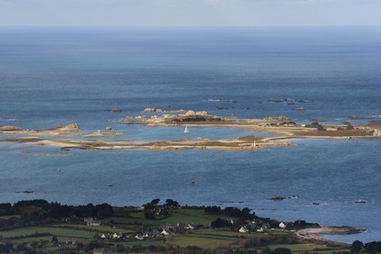 France, Côtes-d'Armor (22), Plougrescant, Ile d'Er (vue aérienne)