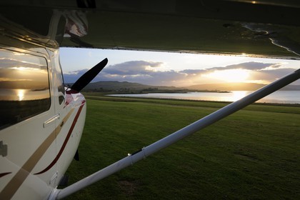 Royaume-Uni, Ecosse, Highland, Hébrides intérieures, Ile de Mull, le Sound of Mull à l'aérodrome privé de Glenforsa