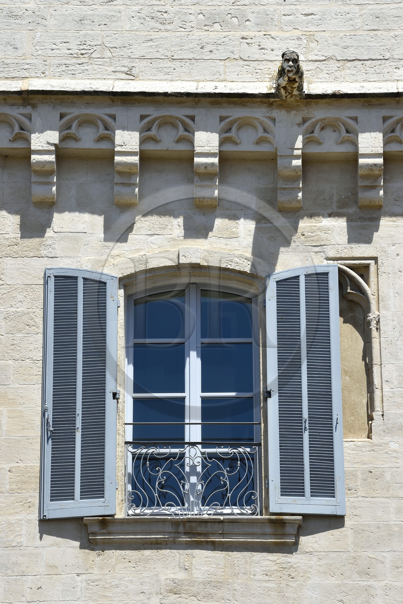 France, Bouches du Rhone, Arles, Vincent van Gogh Foundation (Compulsory Mention), a contemporary art center that has invested in a 15th century mansion, resurgence of a Gothic window