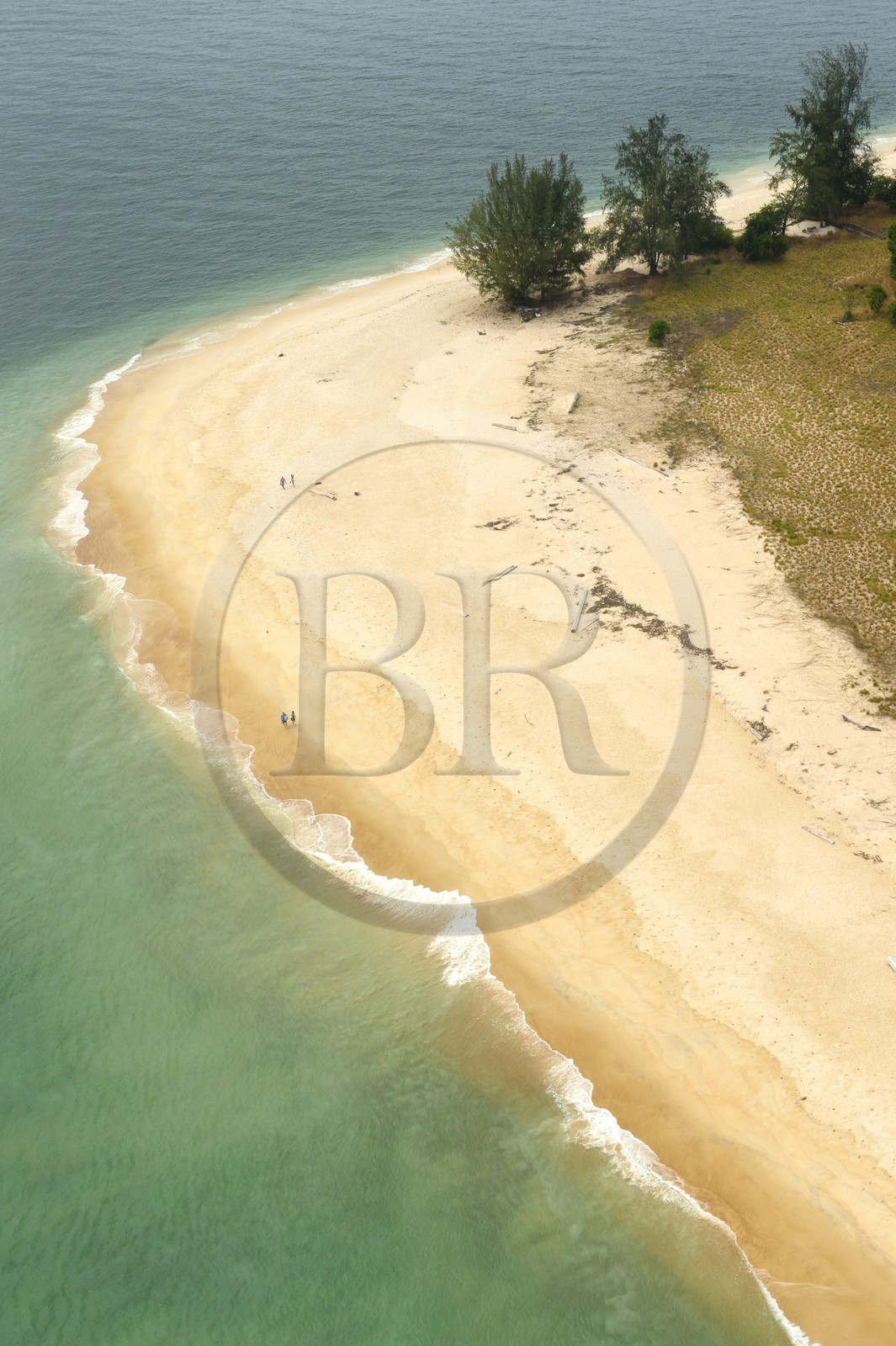 Gabon, Estuaire Province, the Pointe Denis beach facing Libreville on the other side of the estuary of the Gabon (aerial view)