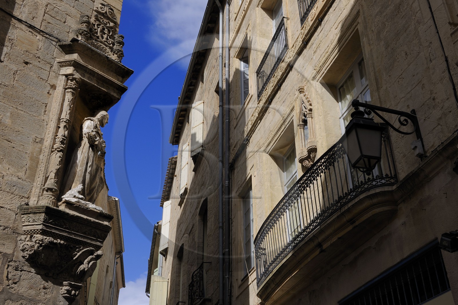 France, Hérault (34), Pézenas, vieille ville, niche Renaissance rue A. Sabatier