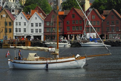 Norvège, Hordaland, Bergen, les quais de la vieille ville allemande de Bryggen, classé Patrimoine Mondial de l' UNESCO