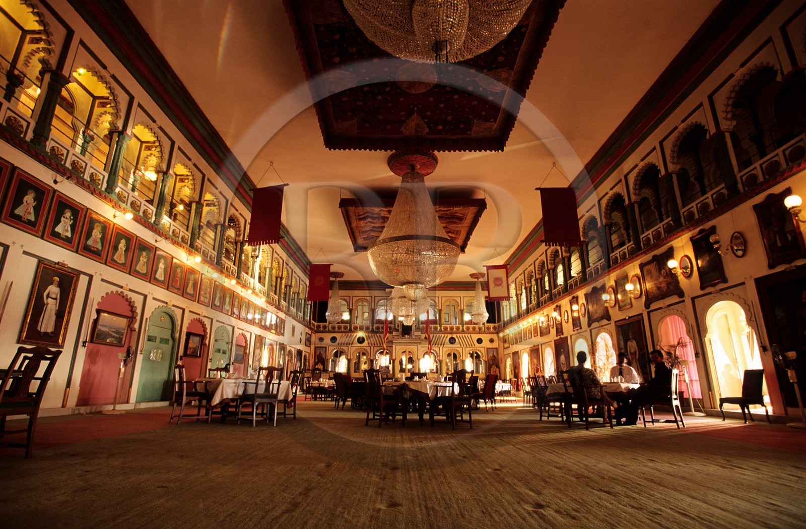 India, Rajasthan State, Udaipur, the City Palace, Fateh Prakash Palace Hotel, le main salon