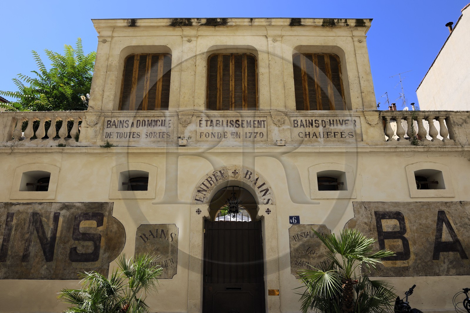 France, Hérault (34), Montpellier, centre historique, l'Ecusson, anciens bains publiques rue Richelieu