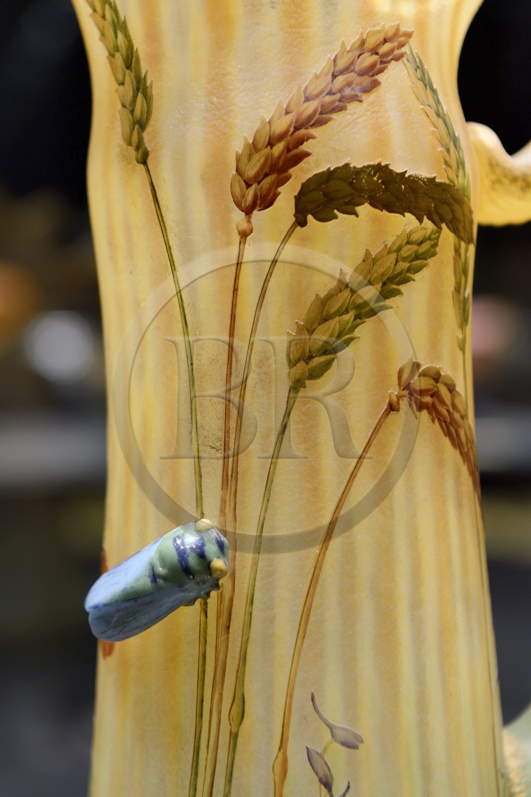 France, Meurthe-et-Moselle, Nancy, Stanislas square, Fine Arts museum, hall of the Daum collection, Wheat and Cigale jug (1905)