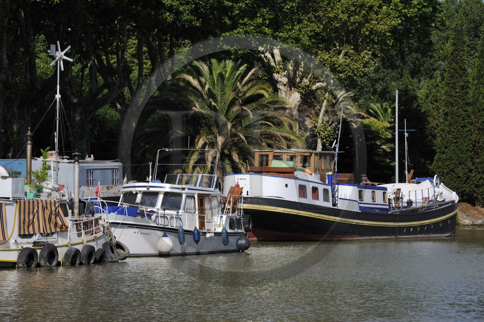 France, Herault, Beziers, Canal du Midi, listed as World Heritage by UNESCO, the Port Neuf (new port)
