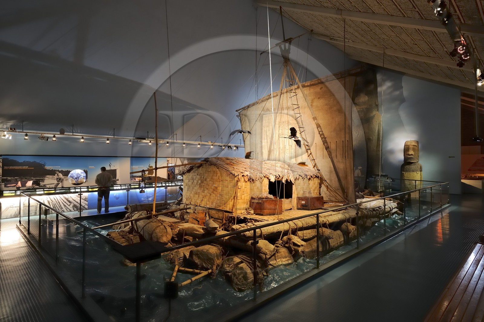 Norway, Oslo, Bygdoy Peninsula, Kon-Tiki Museum, Thor Heyerdahl's Kon-Tiki Raft which crossed the Pacific from Peru to Polynesia in 1948