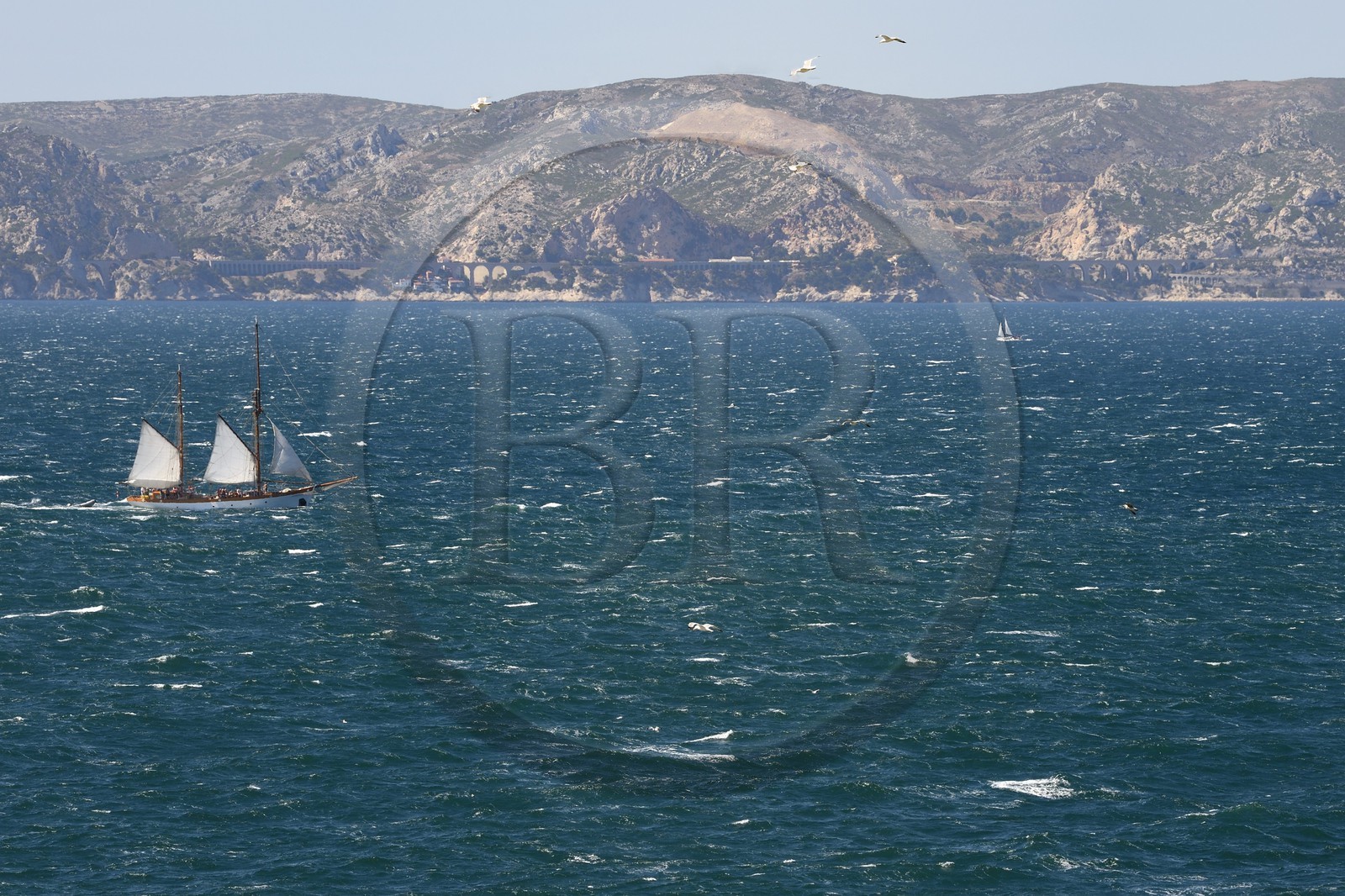 France, Bouches-du-Rhône (13), découverte de la rade de Marseille à bord de la goélette Alliance construit 1949