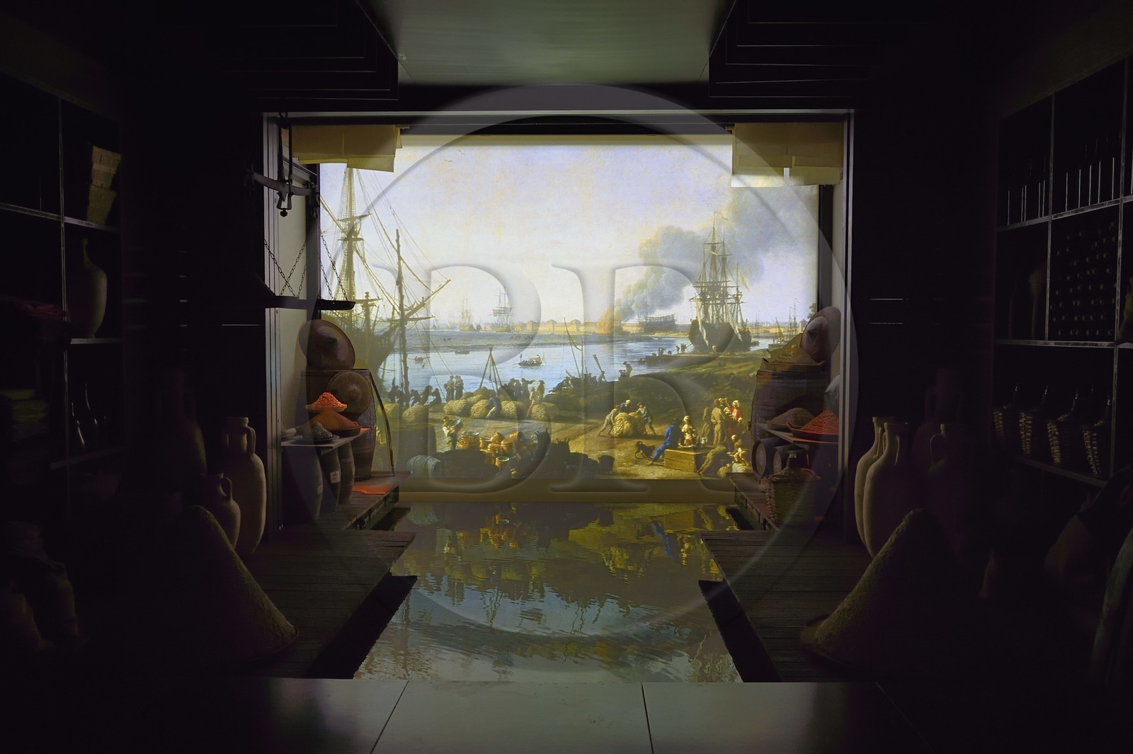 France, Charente, Cognac, Cognac Arts Museum, historical audiovisual in a setting