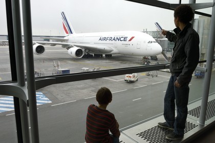 France, Val d'Oise (95), Roissy-en-France, aéroport Charles de Gaulle, Airbus A380 d'Air France - KLM