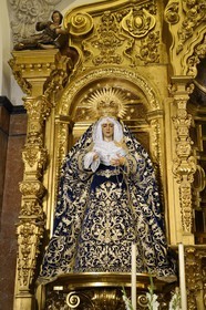 Espagne, Andalousie, Séville, église San Nicolas, Notre-Dame du Souterrain (Nuestra Senora del Subterraneo), populairement connue comme La Candelaria