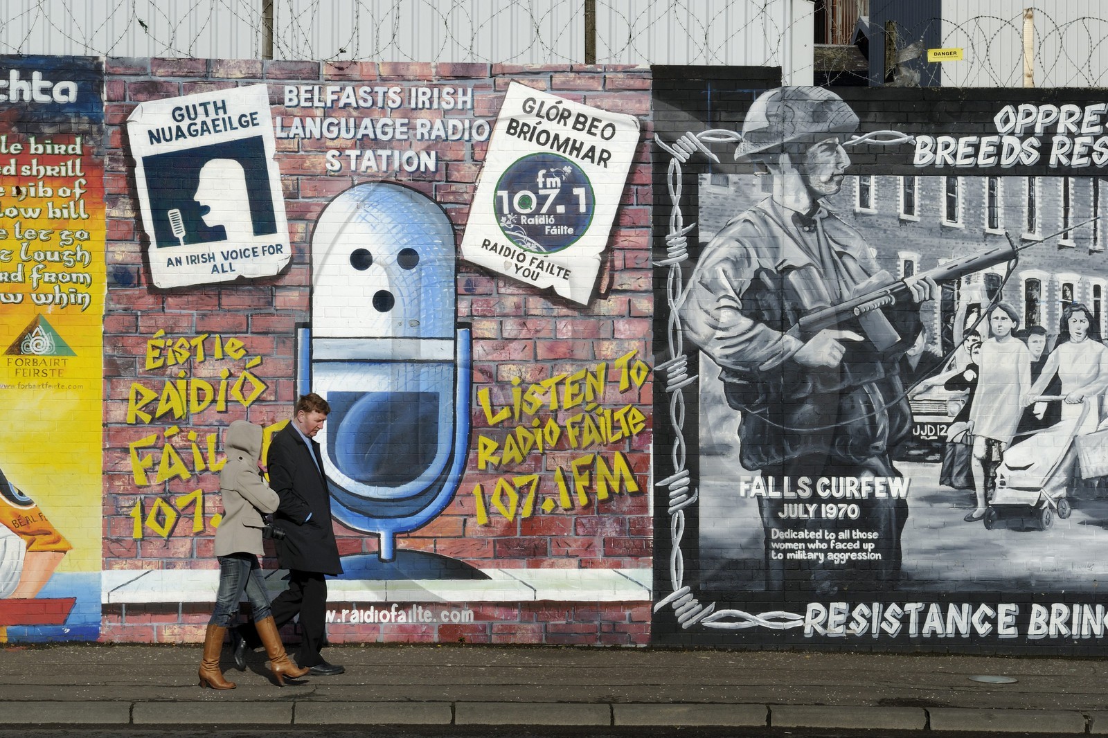 United Kingdom, Northern Ireland, West Belfast, Catholic Falls area, International or Solidarity Wall, murals on Falls Road