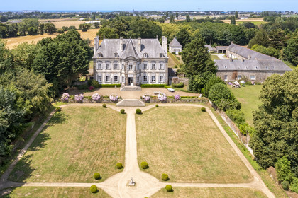 France, Ille-et-Vilaine (35), Côte d'Emeraude, Saint-Malo, malouinière de la Chipaudière construit l'armateur et corsaire François-Auguste Magon de la Lande au début du XVIIIème siècle (vue aérienne)