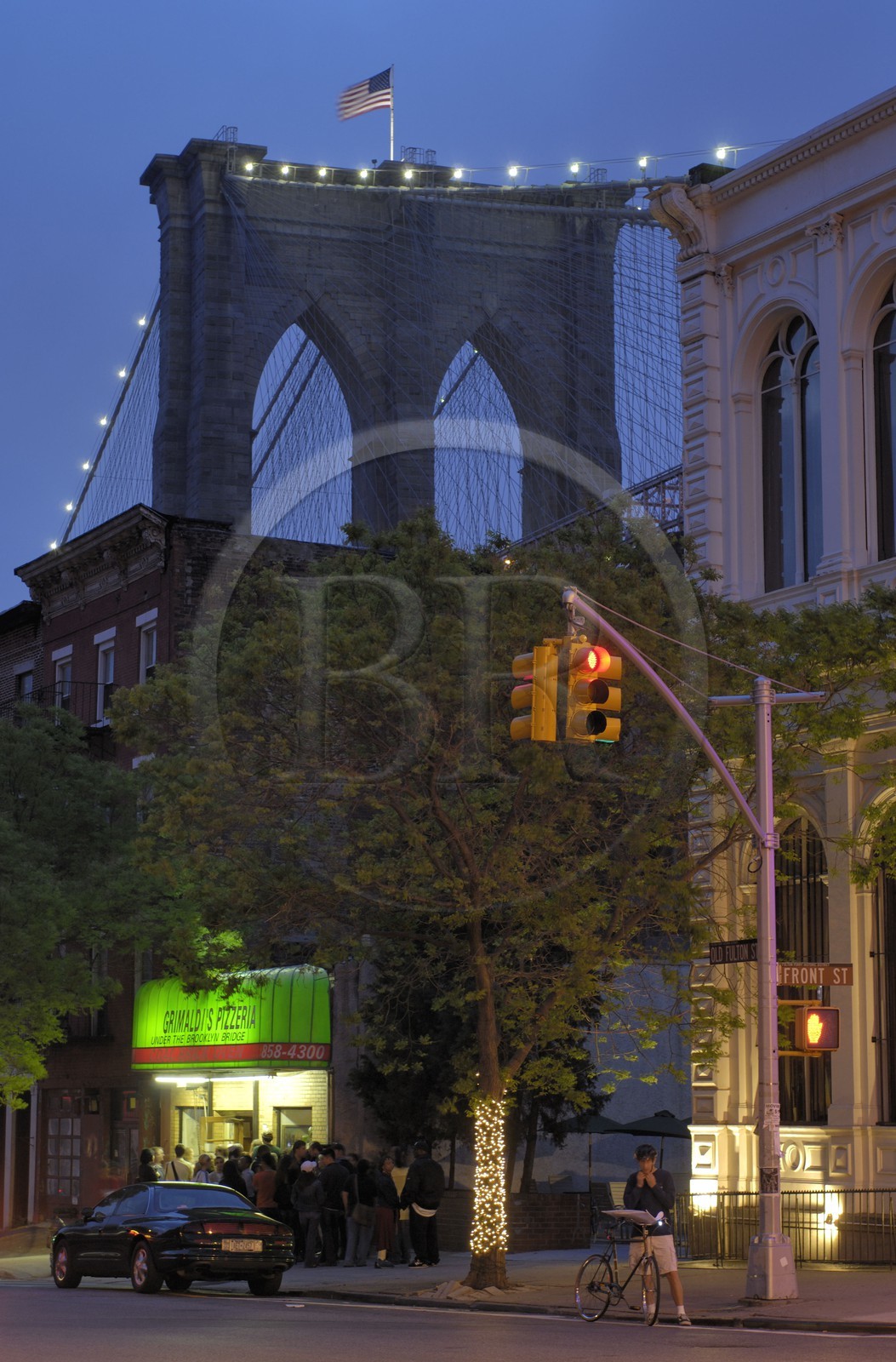 Etats-Unis, New York, Brooklyn, Grimaldi's Pizzeria sous le Pont de Brooklyn