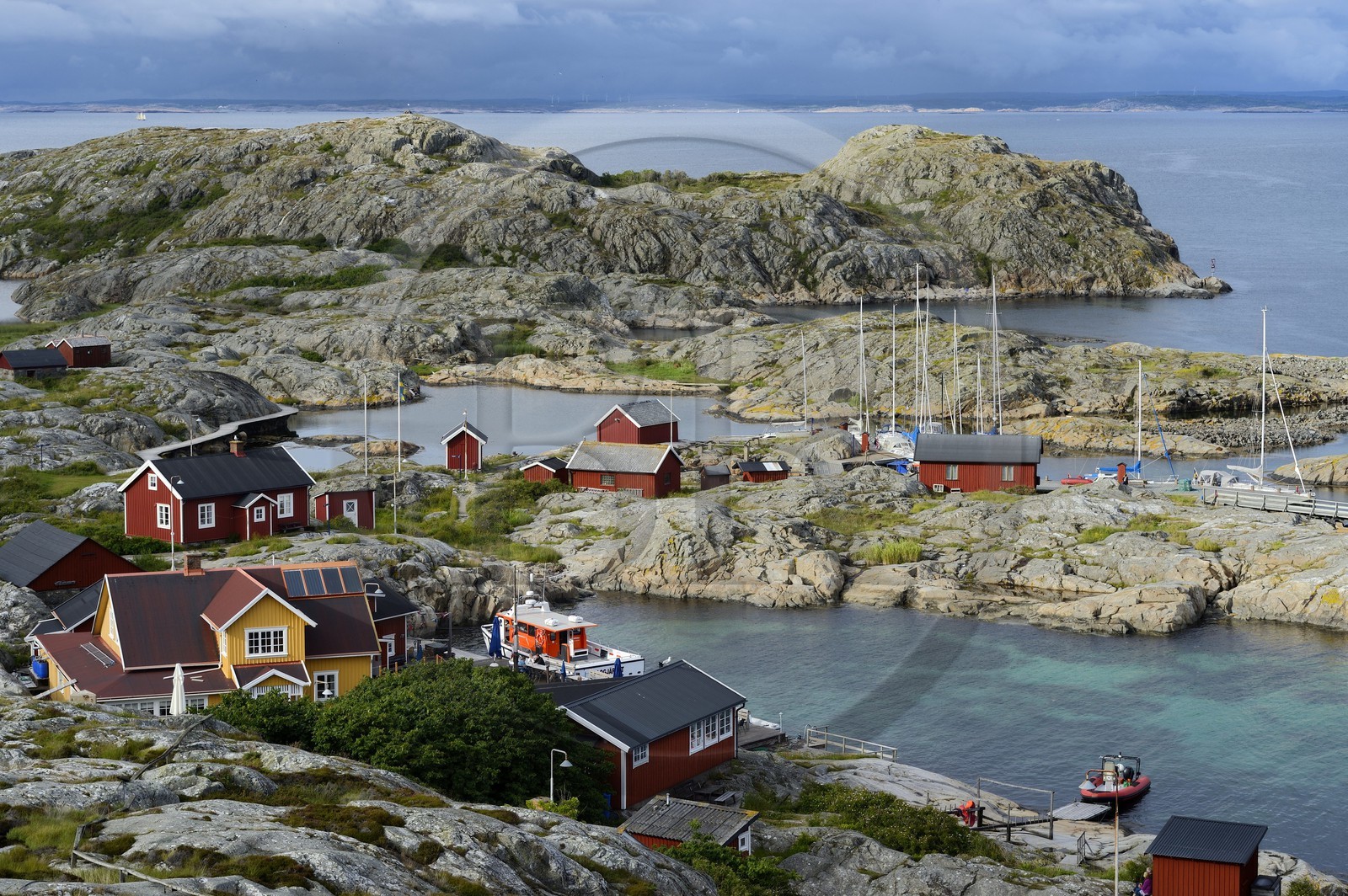 Suède, Västra Götaland, Väderöarna (iles météo) au large de Fjällbacka, le petit port