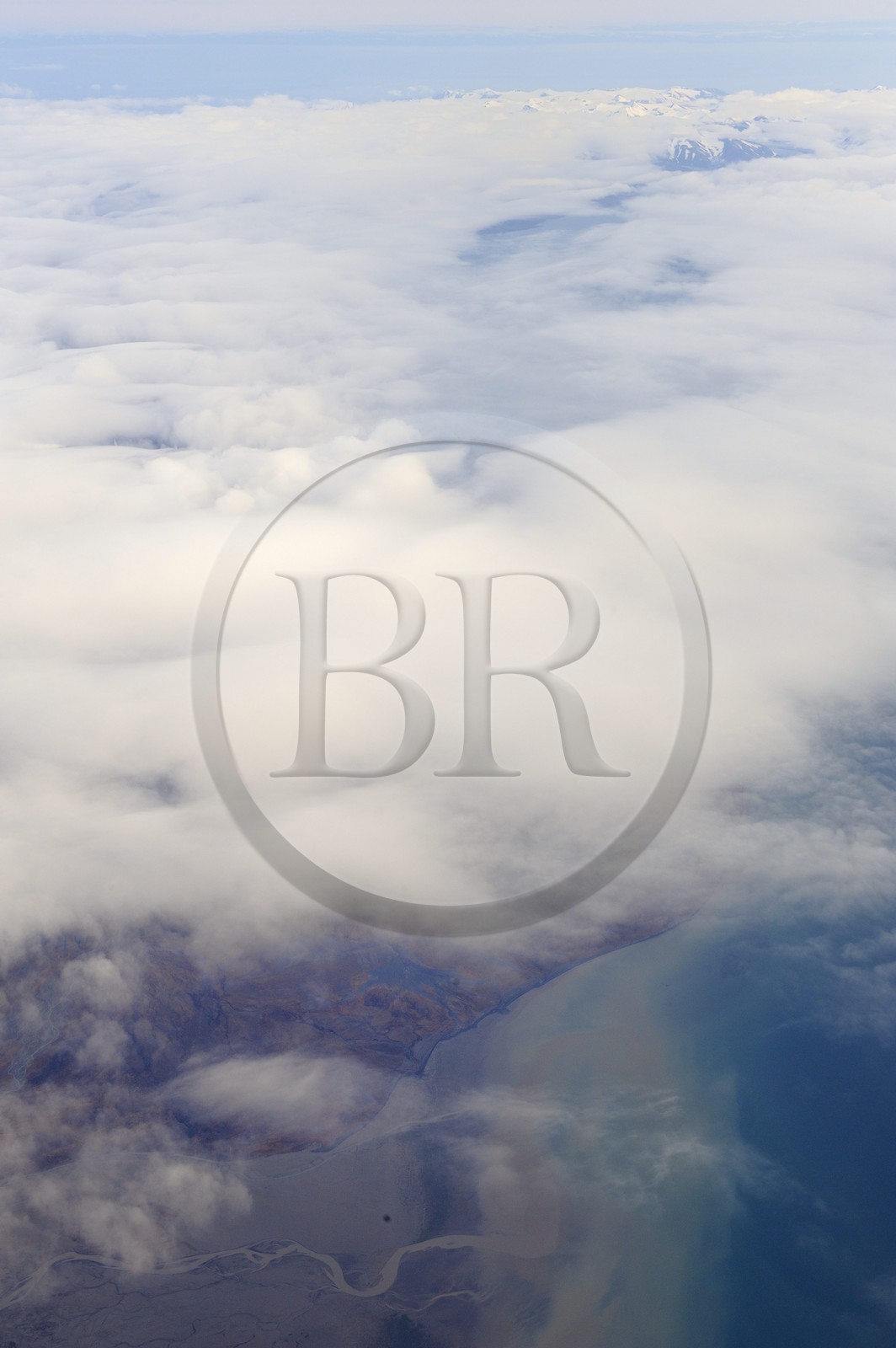 Norvège, Svalbard, glacier de la région sud du Spitzberg (vue aérienne)