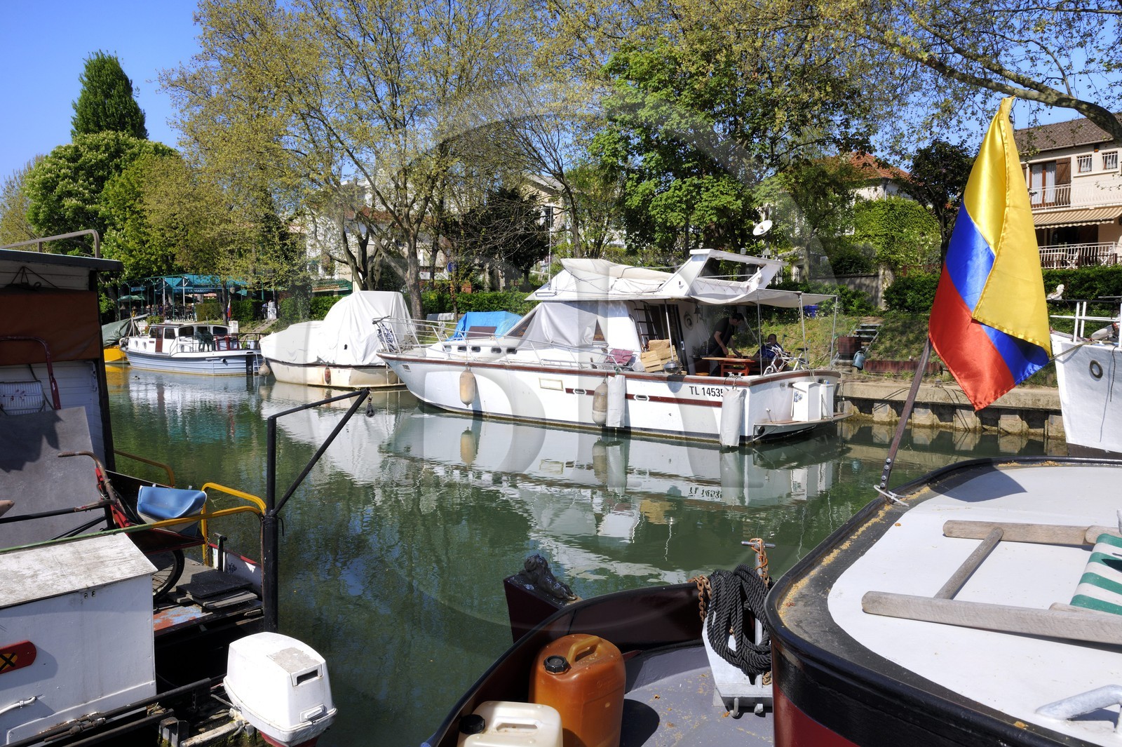 France, Val de Marne, the Marne riverside, marina of Joinville-le-Pont
