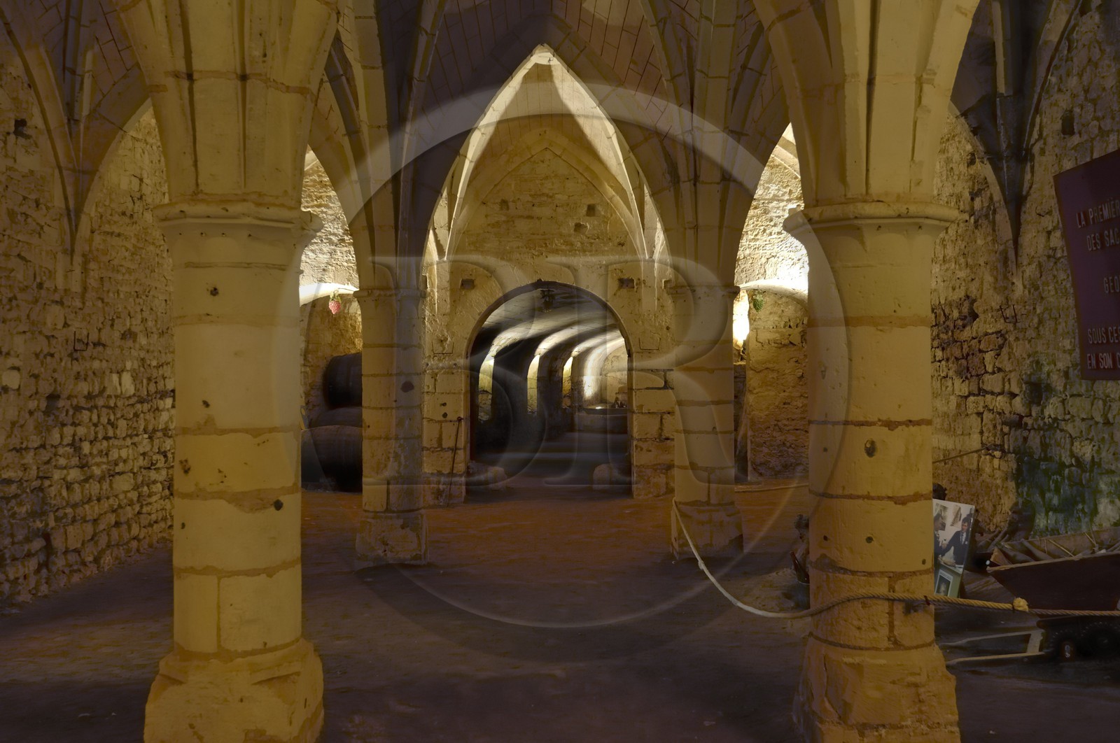 France, Maine et Loire (49), château de Montreuil-Bellay, les caves