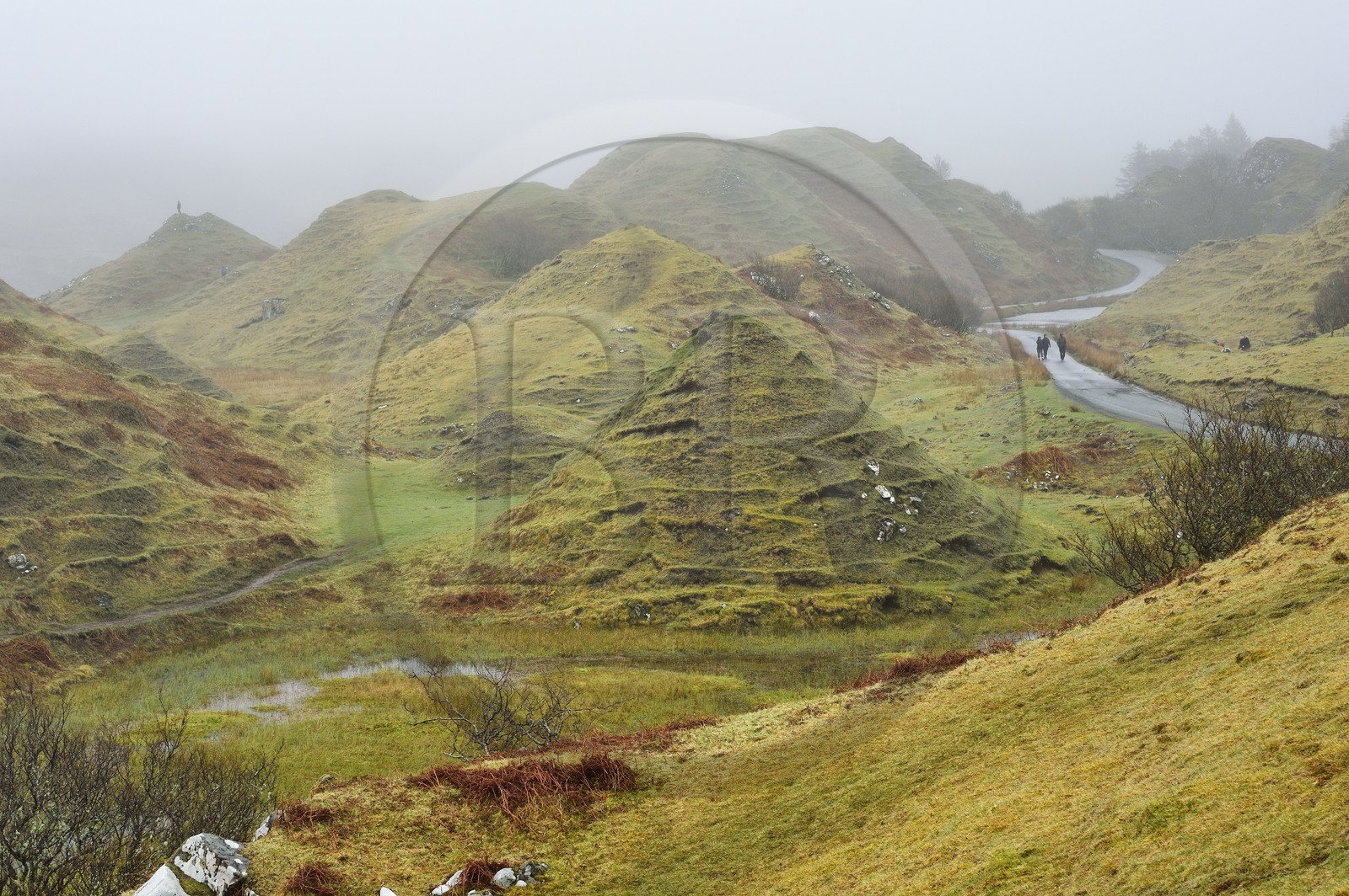 Royaume-Uni, Ecosse, région des Highlands, les Hébrides, Ile de Skye, Uig, le Fairy Glen (vallée féérique) du côté ouest de Trotternish à Balnacnoc