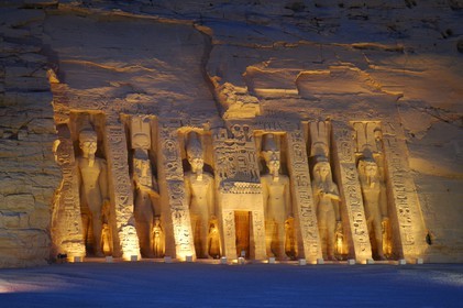 Egypt, Upper Egypt, Nubia, Abu Simbel, site listed as World Heritage by UNESCO, Nefertari Temple dedicated to Hathor Goddess