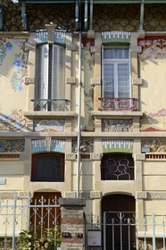 France, Meurthe-et-Moselle (54), Nancy, rue Félix Faure, maison de lotissement Art Nouveau de l'architecte Cesar Pain, villa Les Clématites