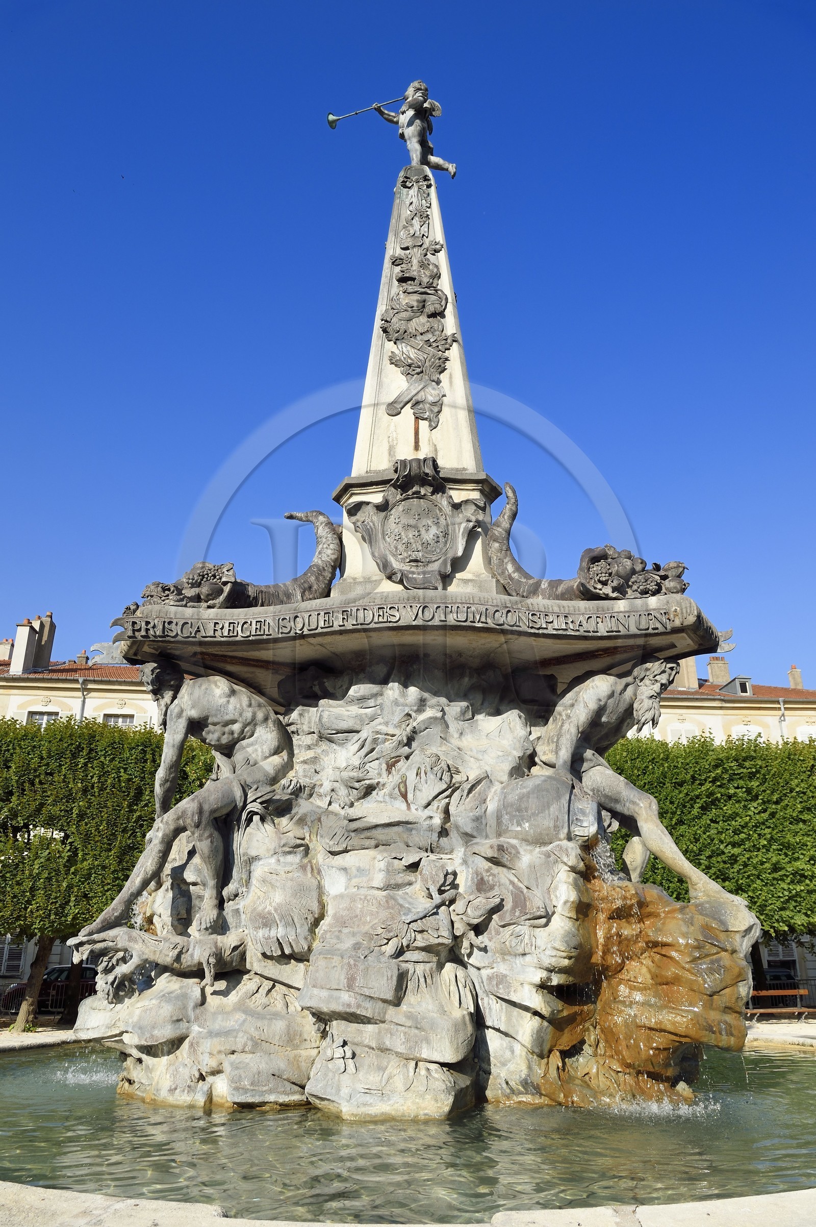 France, Meurthe-et-Moselle, Nancy, place  d'Alliance, listed as World Heritage by UNESCO, fountain carved by Paul-Louis Cyfflé
