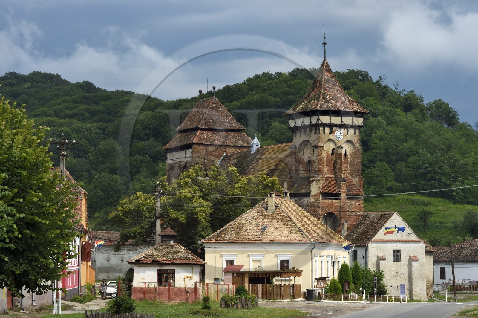 Roumanie, Transylvanie, Valea Viilor (en allemand Wurmloch), l'église fortifiée classée Patrimoine Mondial de l'UNESCO