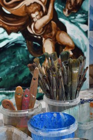 France, Val-de-Marne, Yvry-sur-Seine, Workshop of Fred Kleinberg, work for the exhibition Odyssée (Odyssey)