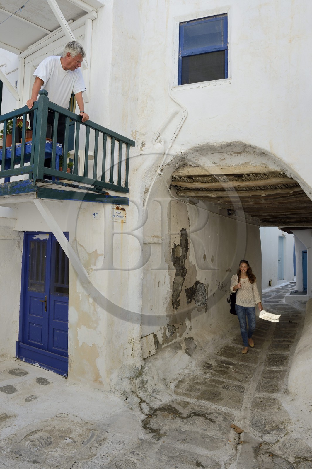 Grèce, Les Cyclades, mer Égée, île de Mykonos, Chora (Mykonos town), dans les ruelles de la vieille ville