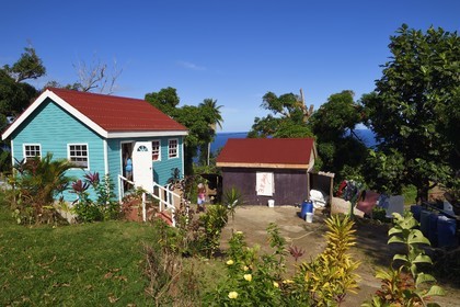 Caribbean, Dominica Island, Salybia, Kalinago Territory only Native American reserve in the Antilles archipelago, family house in the village of Bataca