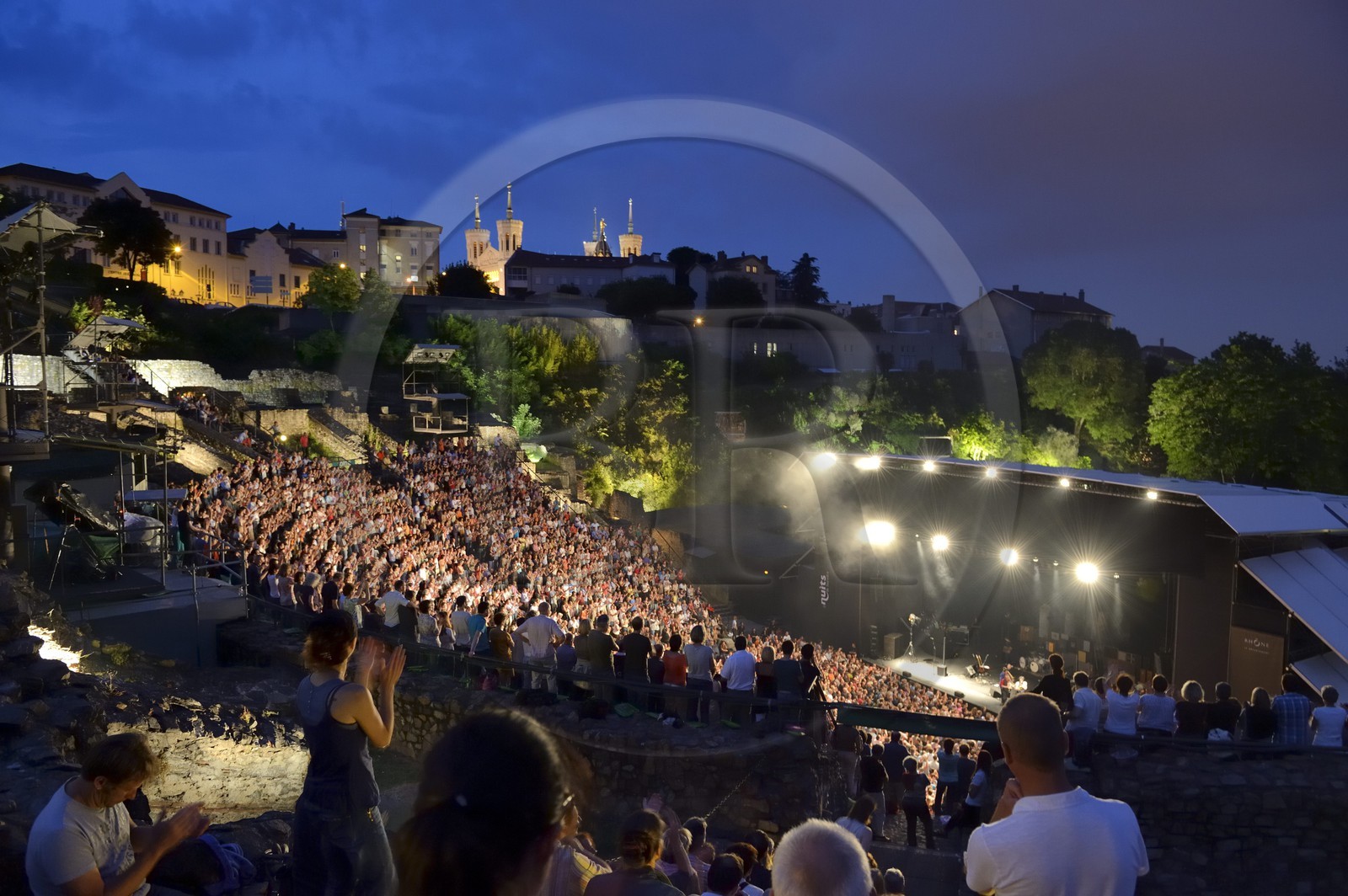 France, Rhône (69), Lyon, site historique classé Patrimoine Mondial de l'UNESCO, colline de Fourvière, théâtre romain, concert lors des Nuits de Fourvières