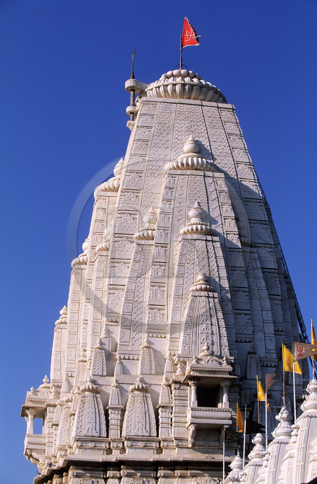 India, Rajasthan State, Jhunjhunu, Rani Sati Temple, Shikhara (tower) of the sanctuary