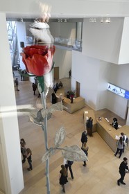 France, Paris, Louis Vuitton Foundation by architect Frank Gehry, Rose II (2007) by Isa Genzken (a special authorization is required before publication)