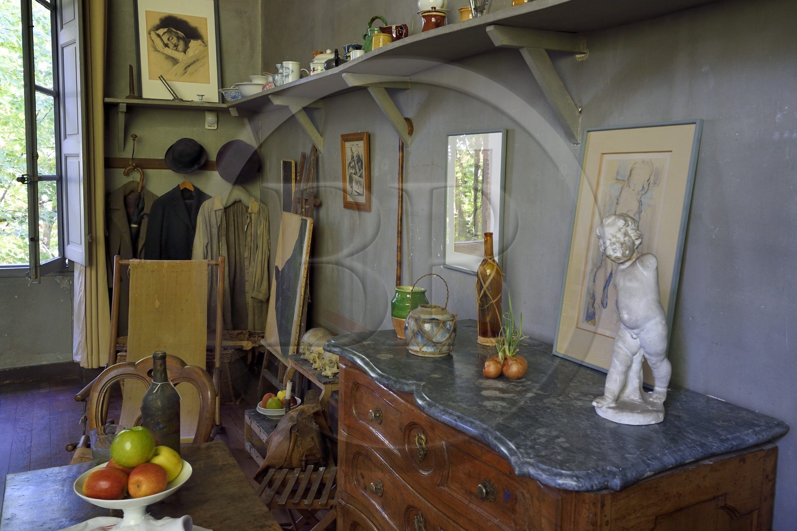 France, Bouches-du-Rhône (13), Aix en Provence, Atelier de Paul Cézanne sur la colline des Lauves avec le mobilier et les accessoires dont il se servait, mention obligatoire