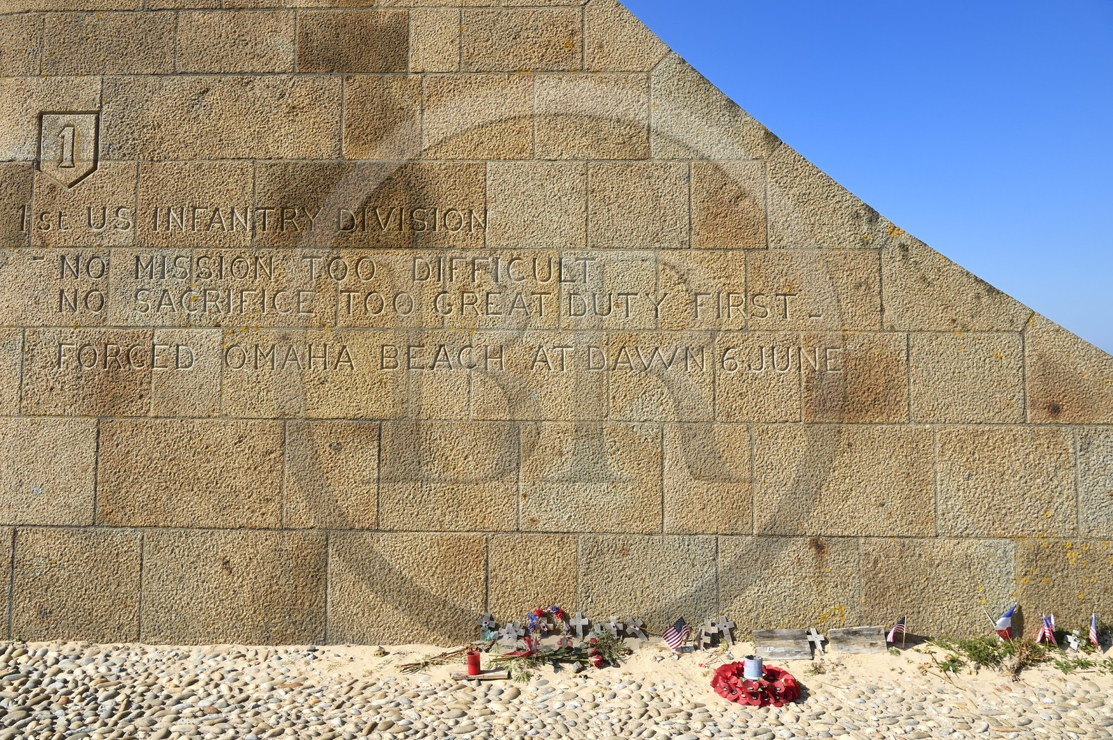 France, Calvados (14), Saint-Laurent-sur-Mer, en bordure de la plage d'Omaha Beach, monument commémoratif du débarquement des alliés