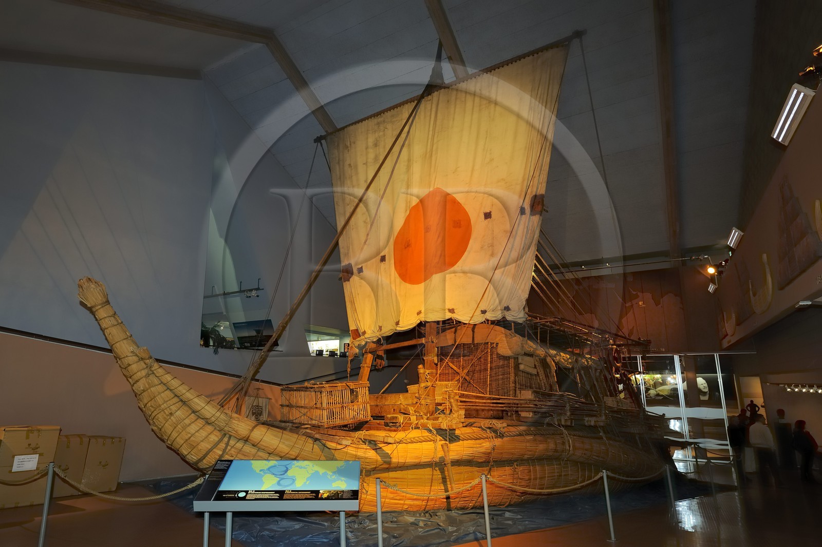 Norway, Oslo, Bygdoy Peninsula, Kon-Tiki Museum, Ra II ship of Thor Heyerdahl, replica of a former egyptien papyrus boat with which the explorator crossed the Atlantic Ocean in 1970